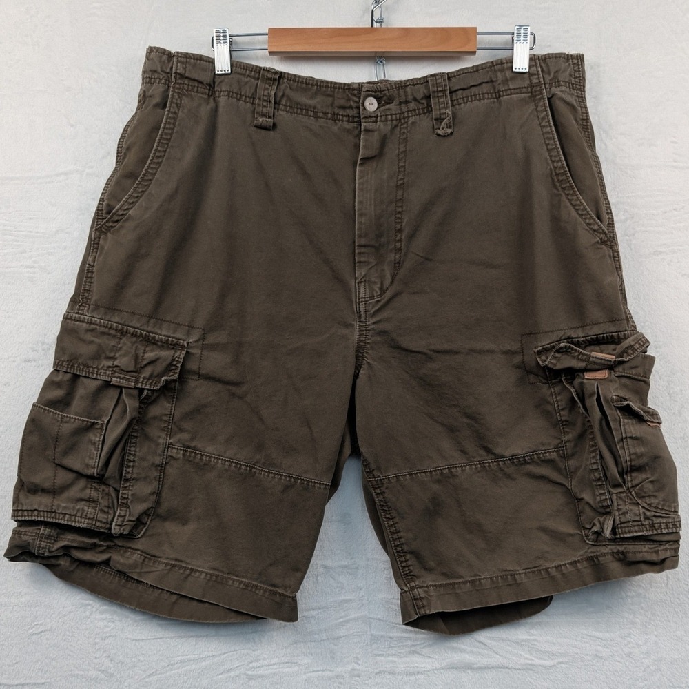 VTG American Rag Cargo Shorts Men's 41 Brown Faded High Rise Relaxed Utility Y2K